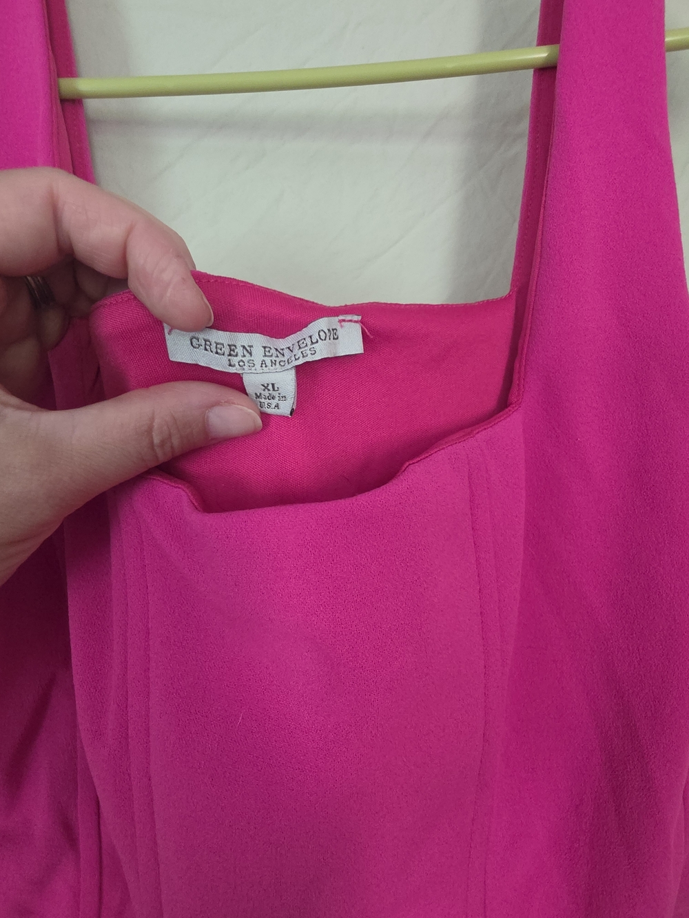 Green Envelope Los Angeles Hot Pink Sleeveless Corset Top